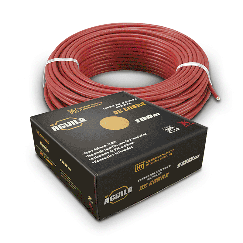 Cable de Cobre THW Cal. 08 Rojo