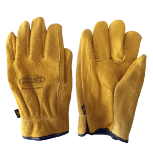 Guante combinado piel con dorso de carnaza, doble resistencia.