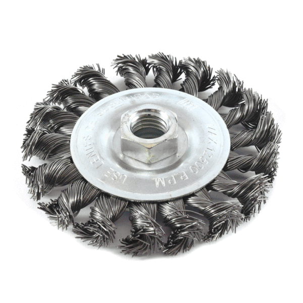 Carda cepillo circular alambre trenzado 4" X 5/8" X 1/2" X 1