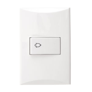 Interruptor para timbre marfil línea plata