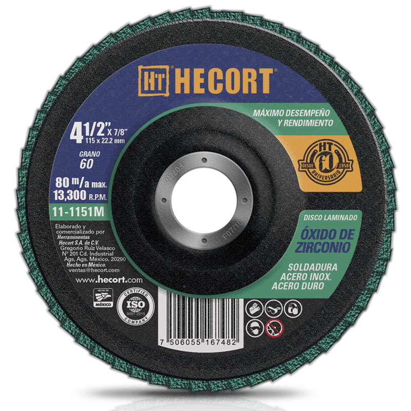 DISCO LAMINADO zirconio T-29 4.1/2"X7/8" G60