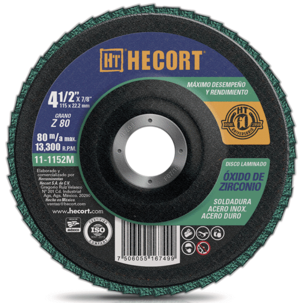 DISCO LAMINADO zirconio T-29 4.1/2"X7/8" G80
