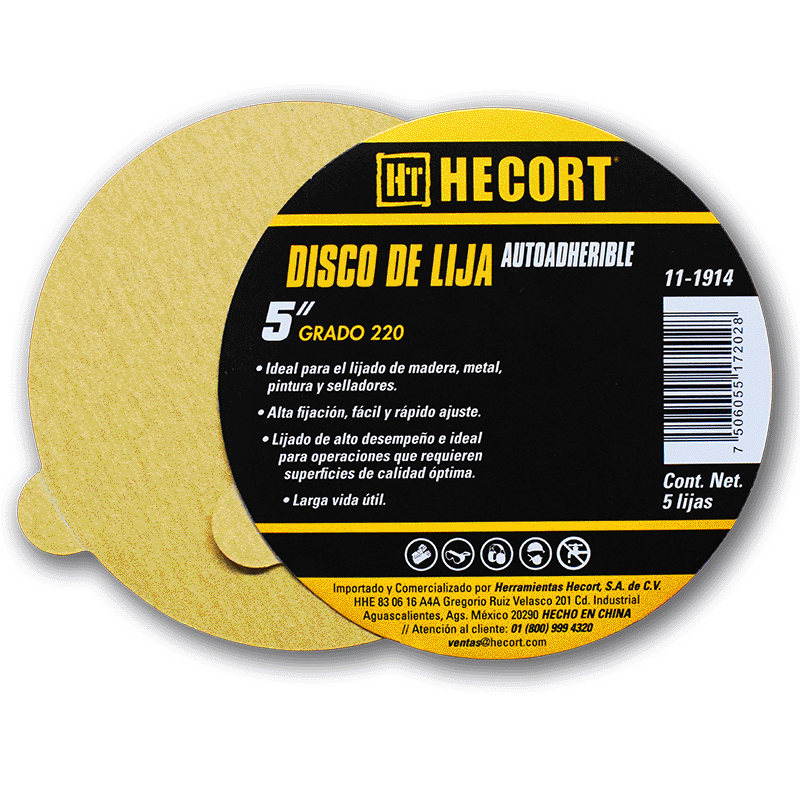 DISCO DE LIJA AUTOADHERIBLE 5″ GRANO 220 – HT: Productos Ferreteros de  Calidad
