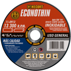 ABRAS CORTE INOX. 4 1/2"X 3/64" X 7/8" T41