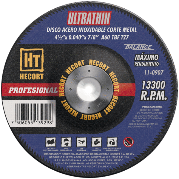 Abras corte inox. ultrathin 4 1/2"x0.040"x7/8" A60T-BFT27