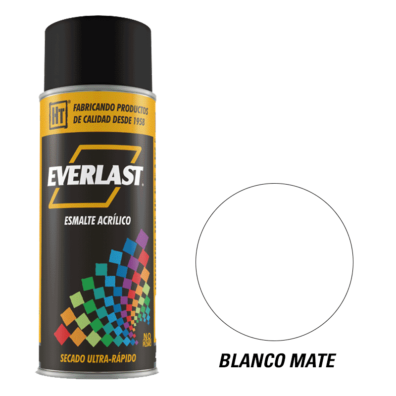 Pintura Spray Acrilica Blanco Mate 400ml 719B12 — Bricoruiz