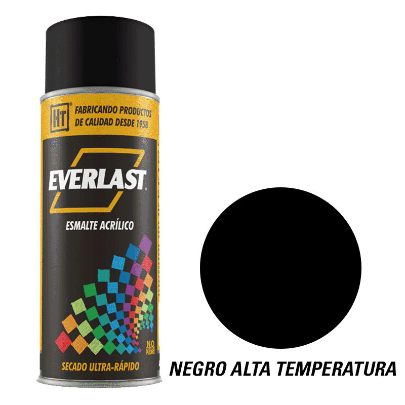 Esmalte Acrílico en Aerosol Alta Temperatura Negro