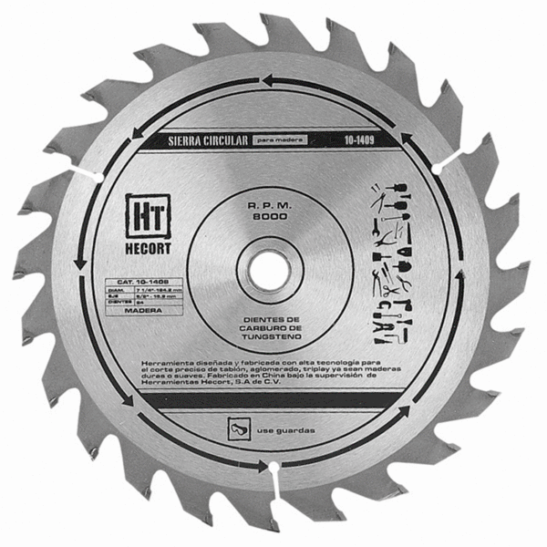 Sierra Circular para Madera Diente Carburo de Tustegno 40 D 7 1/4" x 5/8" x 1/2"