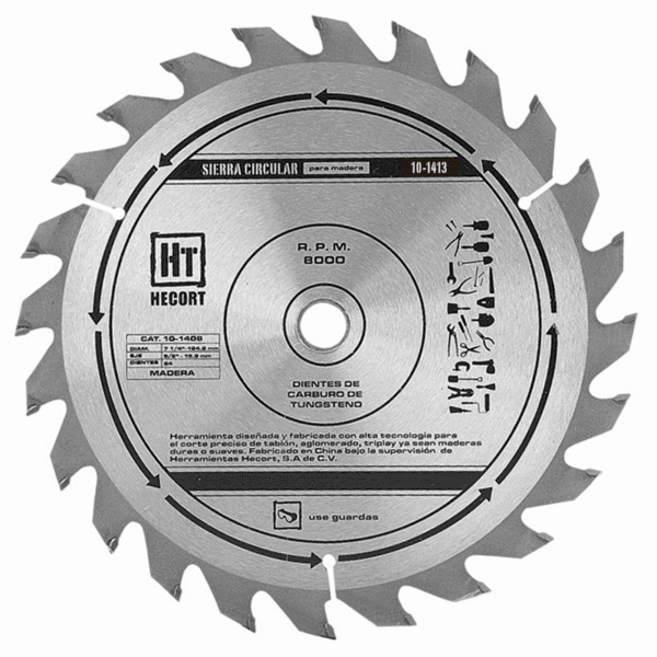 Sierra Circular para Madera Diente Carburo de Tustegno 10" x 1" x 1/2"