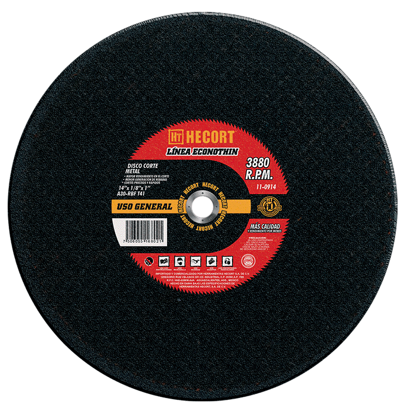 ABRAS CORTE METAL 14″ X 1/8″ X 1″ T41 – HT: Productos Ferreteros de Calidad