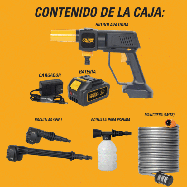 PISTOLA HIDROLAVADORA YELLOW POWER - Imagen 2