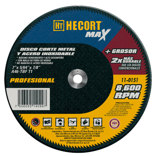 DISCO DE CORTE METAL MAX / INOXIDABLE 7"